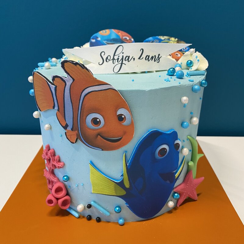 Layer cake, crème et image comestible - Nemo